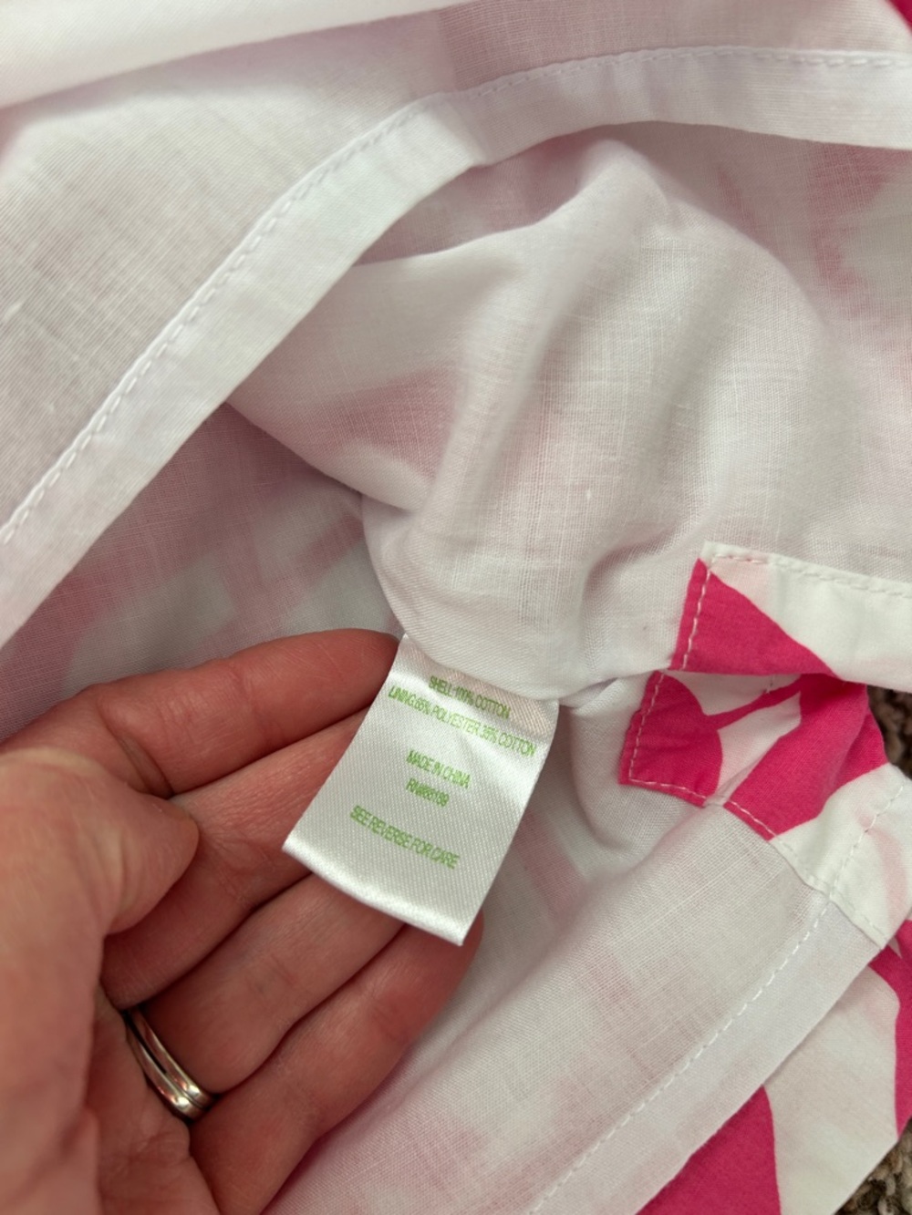 Lilly Pulitzer Pink and White Floral Sleeveless Tropical Shift Dress- Girls 6 - Picture 6 of 8